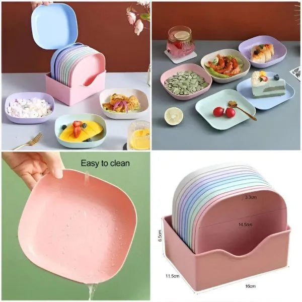 10pcs Multi-function Eco-friendly Colored Plates